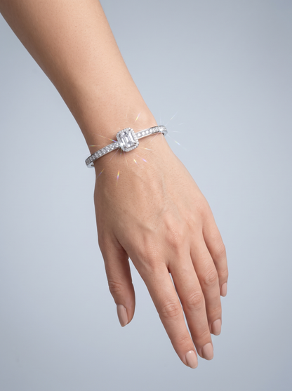 Divara Halston Bangle, sterling silver 925 cubic zirconia bracelet