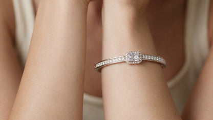 Divara Halston Bangle, sterling silver 925 cubic zirconia bracelet
