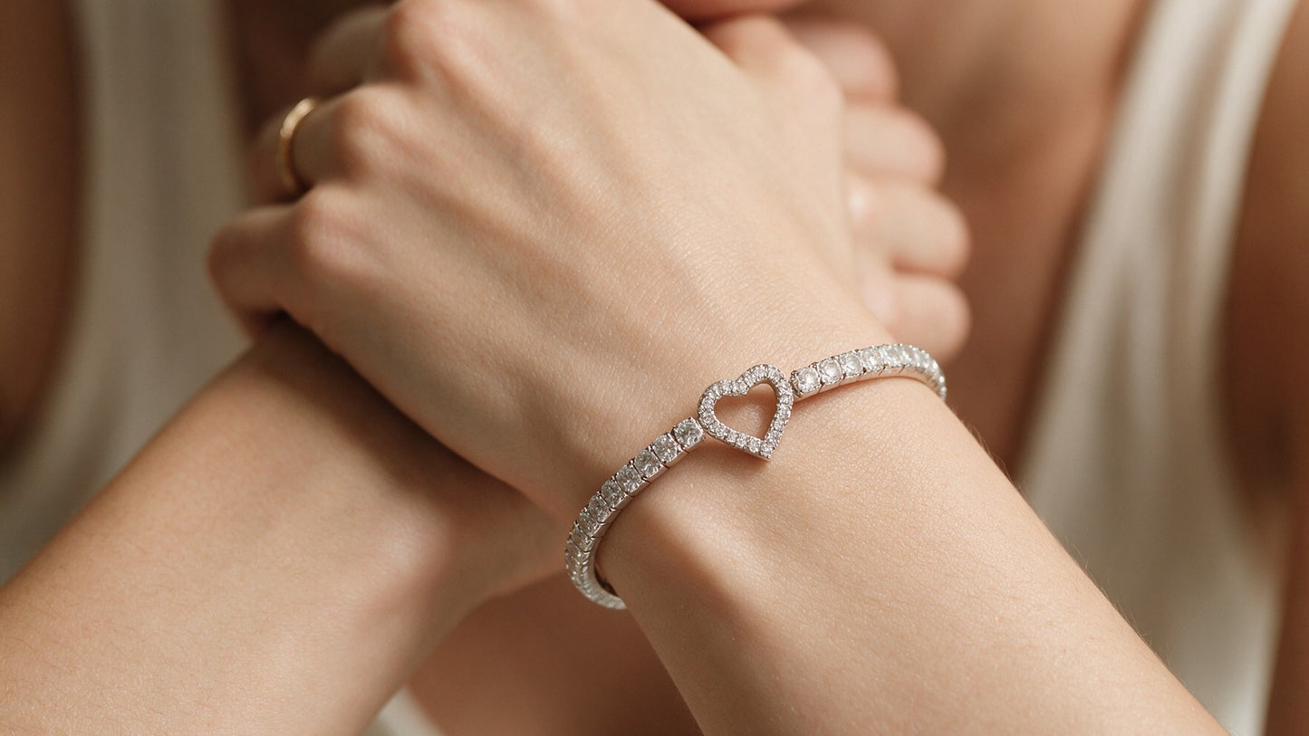 Divara Freya Tennis Bracelet, sterling silver 925 cubic zirconia bracelet