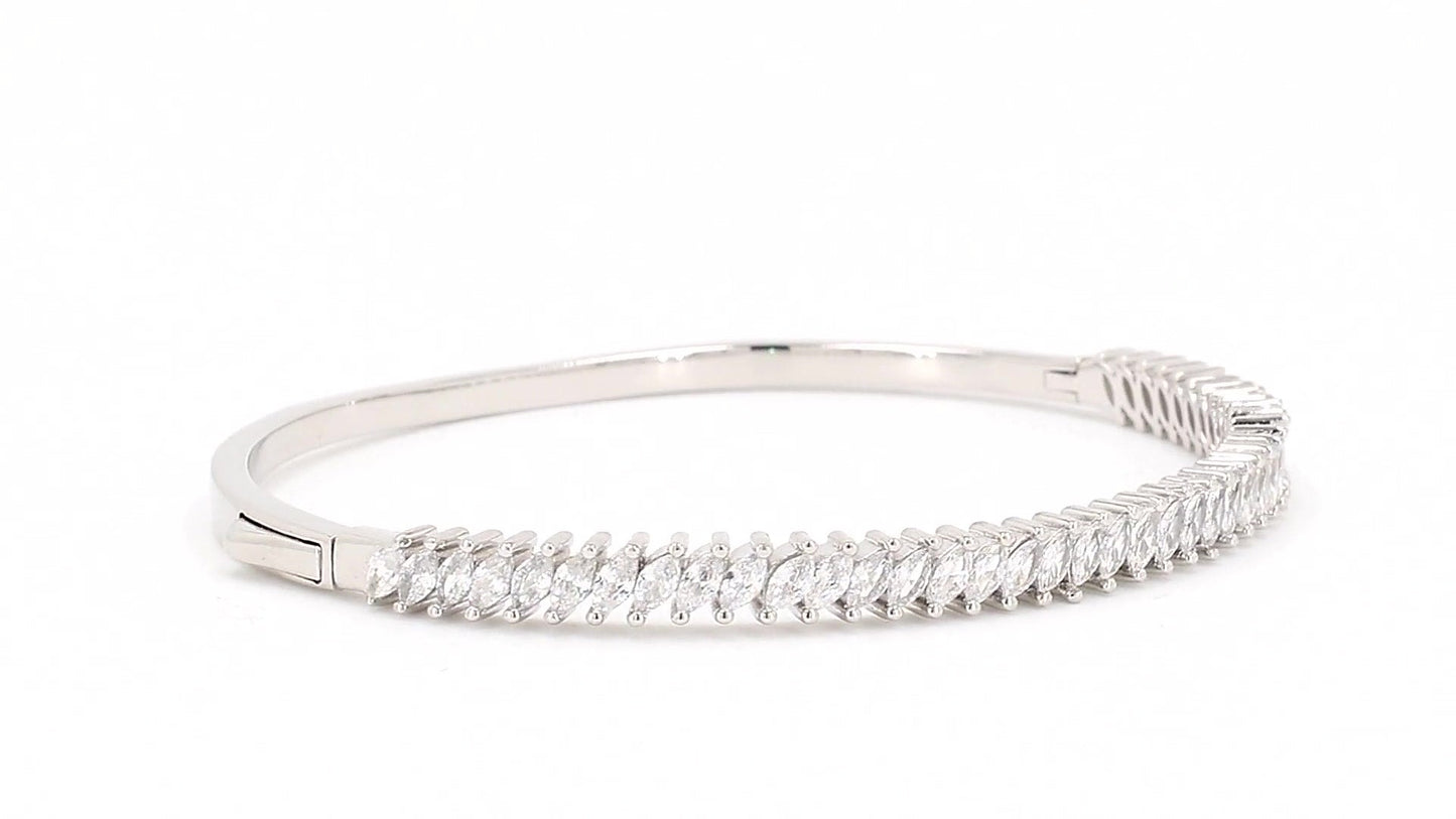 Divara Sable Bangle, sterling silver 925 cubic zirconia bracelet