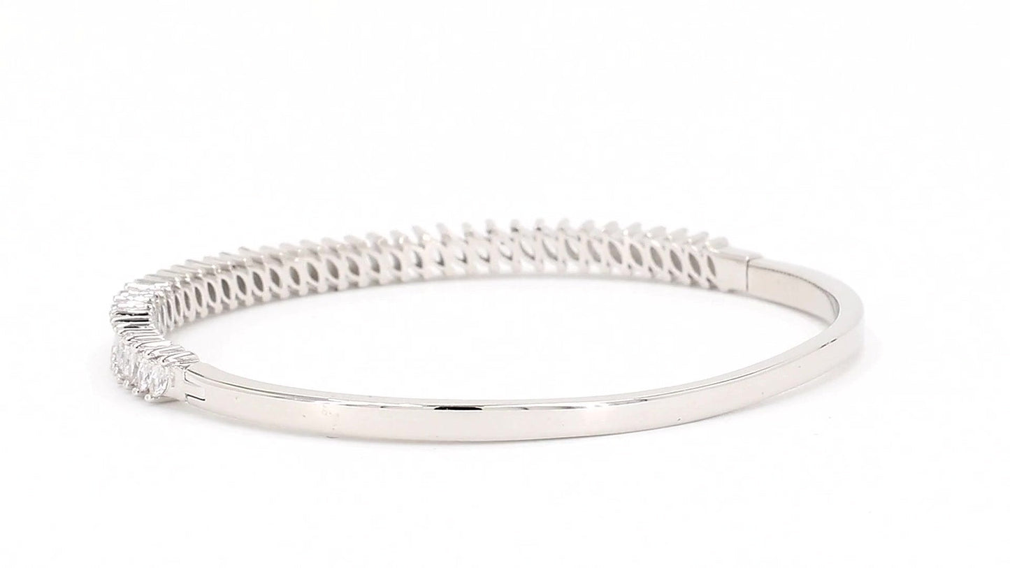 Divara Sable Bangle, sterling silver 925 cubic zirconia bracelet