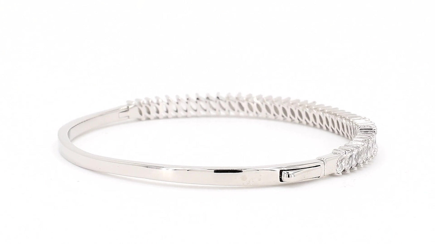 Divara Sable Bangle, sterling silver 925 cubic zirconia bracelet