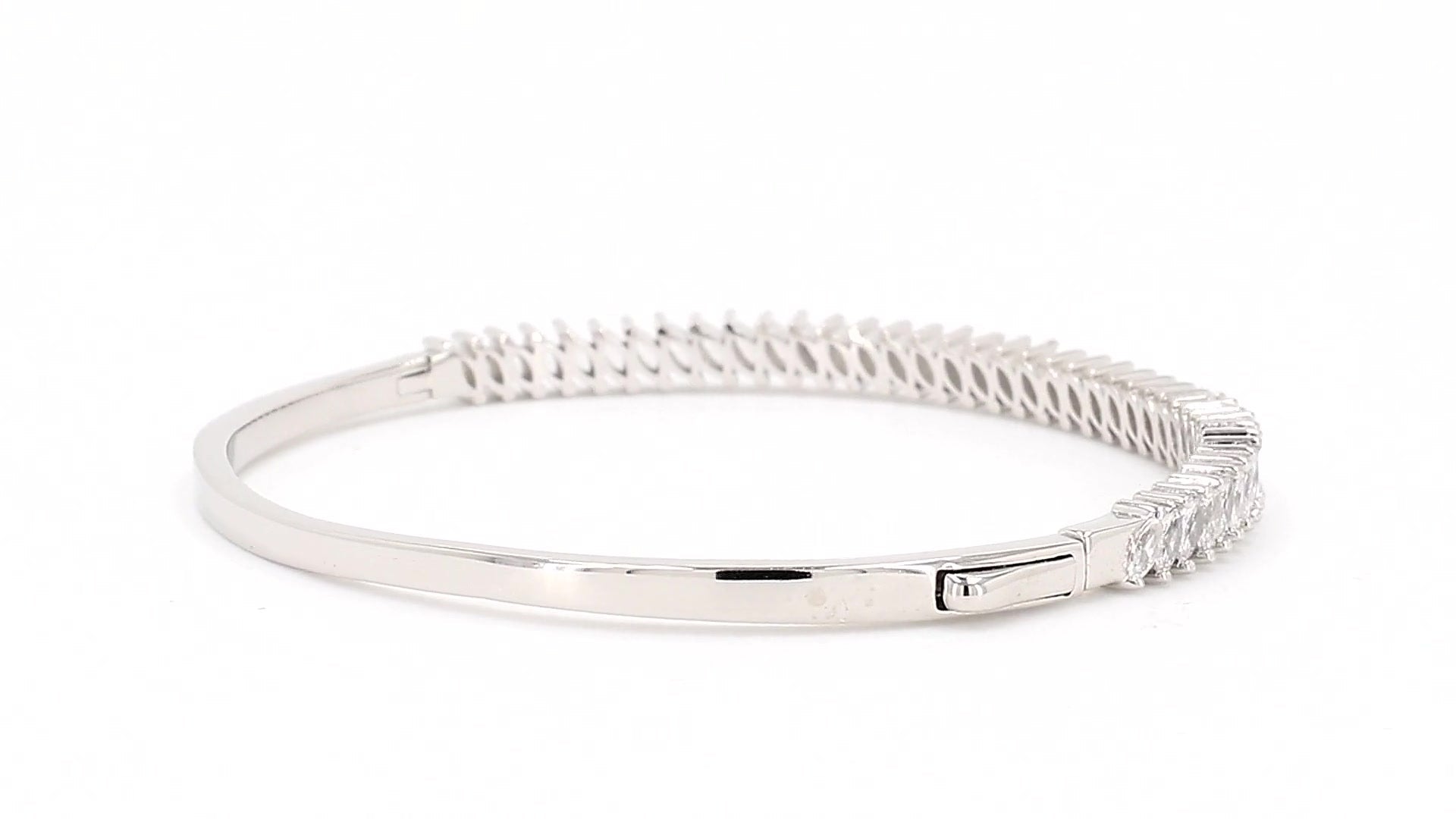 Divara Sable Bangle, sterling silver 925 cubic zirconia bracelet