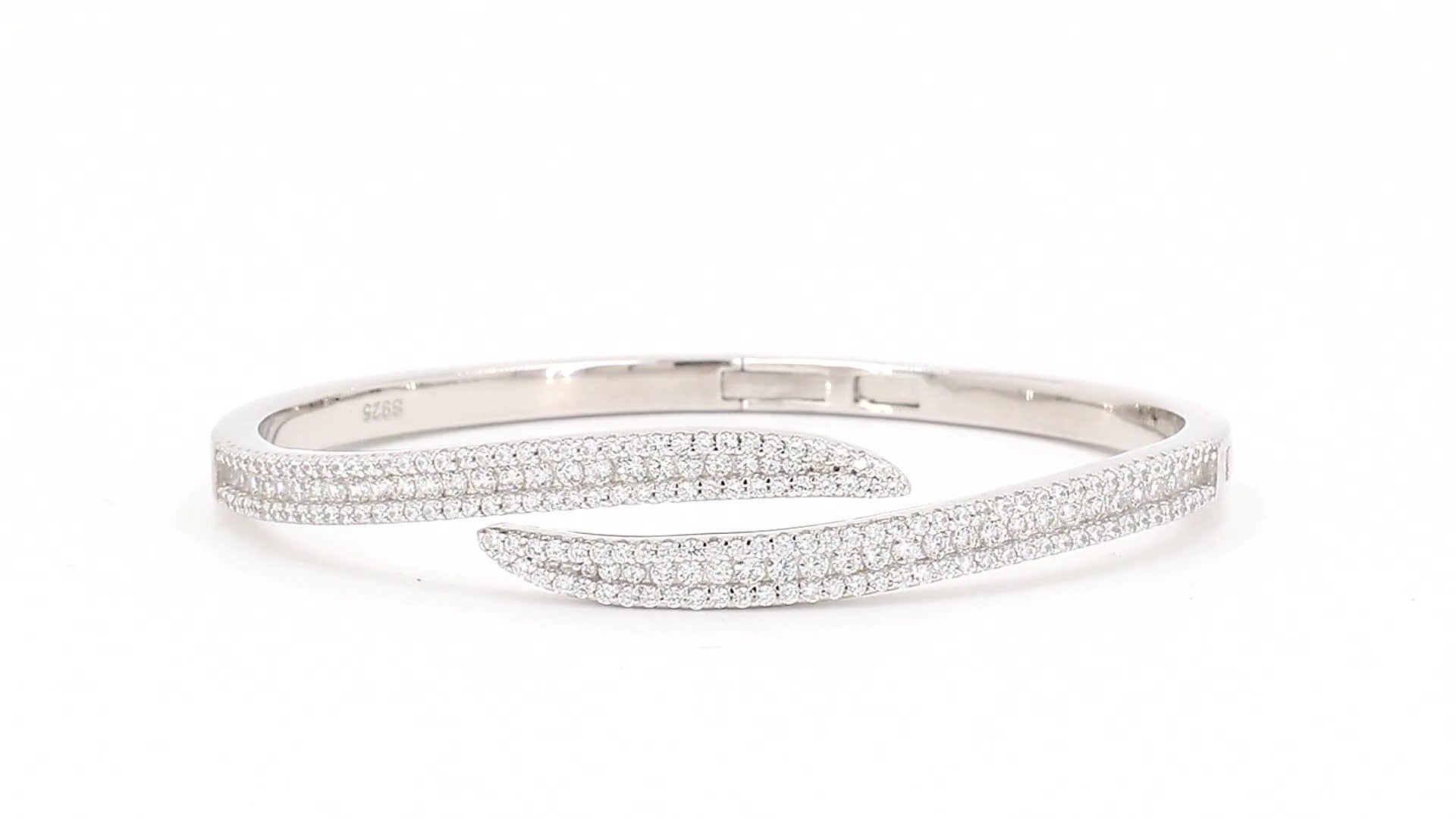 Divara Juno Bangle, sterling silver 925 cubic zirconia bracelet