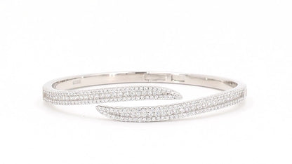 Divara Juno Bangle, sterling silver 925 cubic zirconia bracelet
