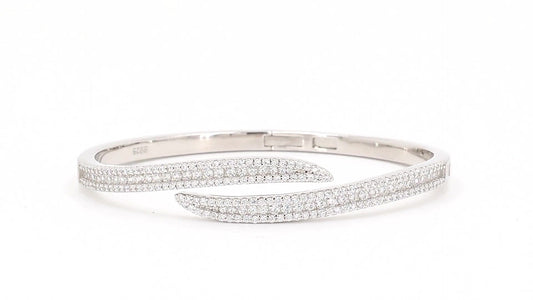 Divara Juno Bangle, sterling silver 925 cubic zirconia bracelet