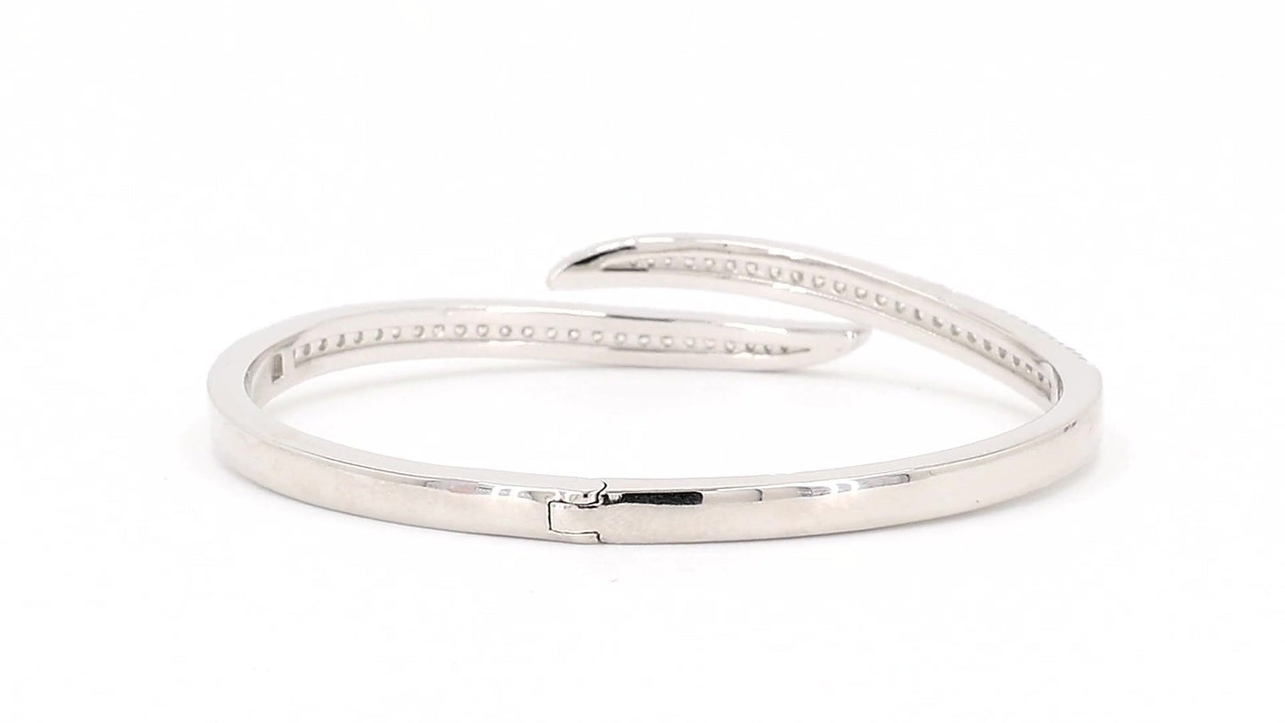 Divara Juno Bangle, sterling silver 925 cubic zirconia bracelet