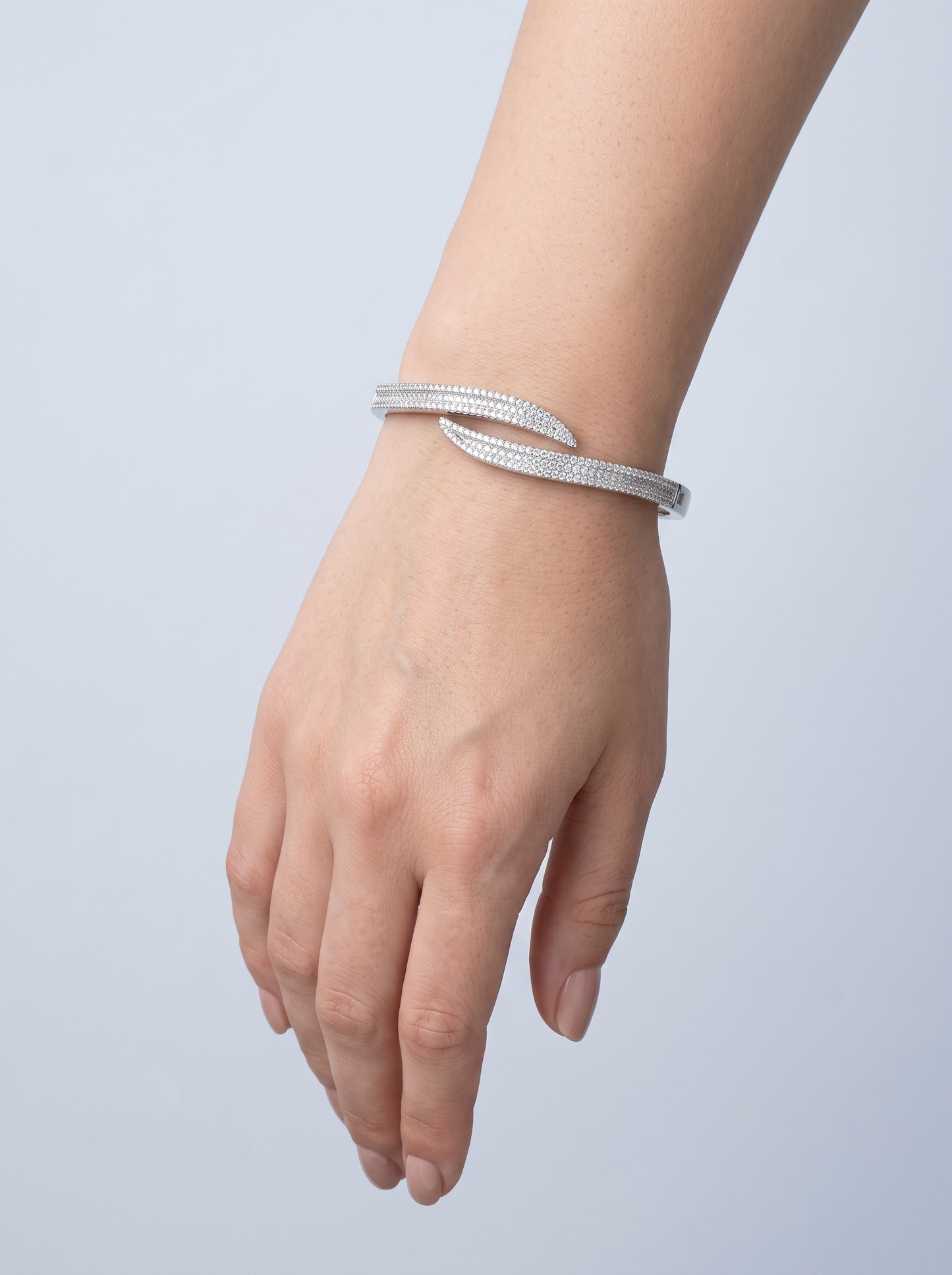 Divara Juno Bangle, sterling silver 925 cubic zirconia bracelet