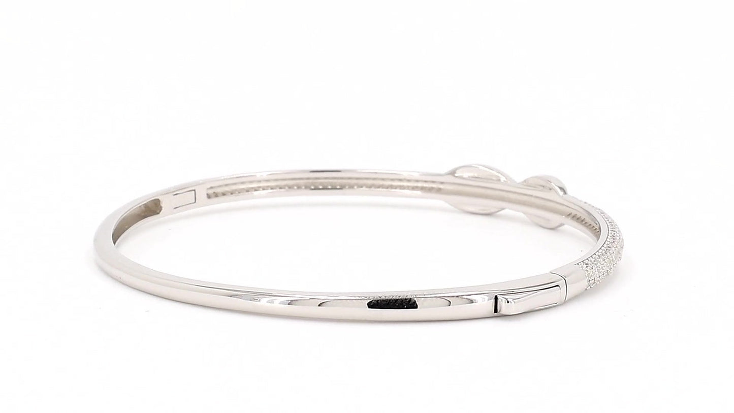 Divara Lyra Bangle, sterling silver 925 cubic zirconia bracelet