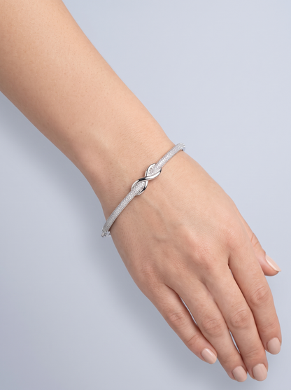 Divara Lyra Bangle, sterling silver 925 cubic zirconia bracelet