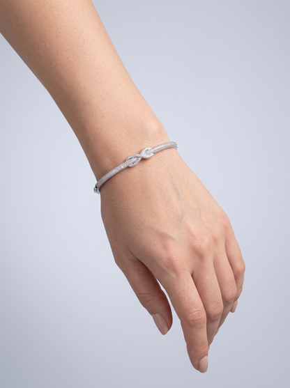 Divara Lyra Bangle, sterling silver 925 cubic zirconia bracelet