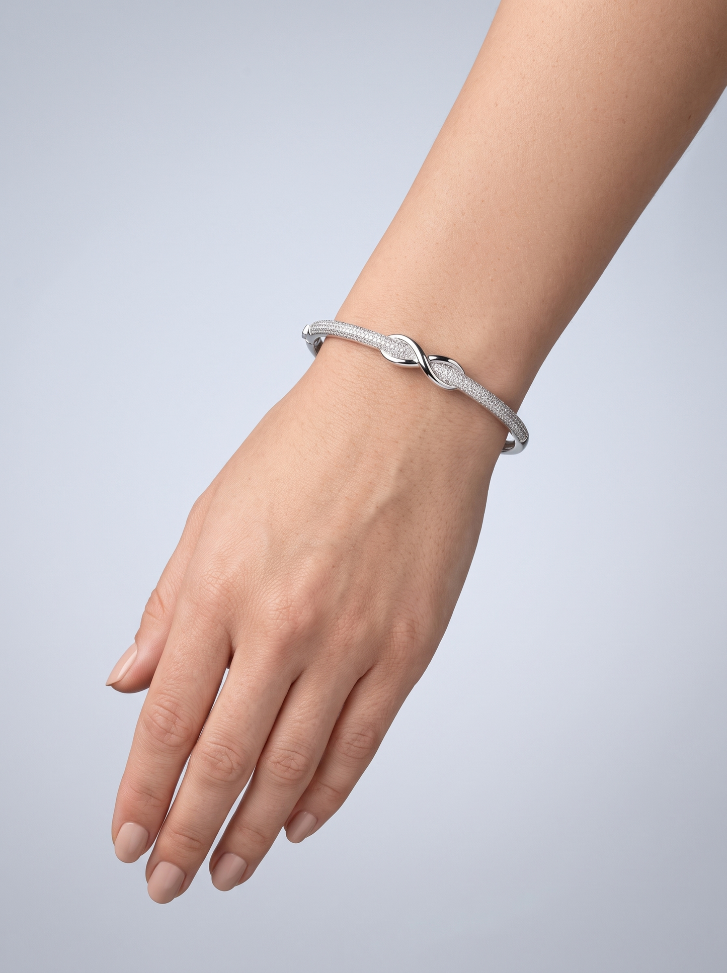 Divara Lyra Bangle, sterling silver 925 cubic zirconia bracelet