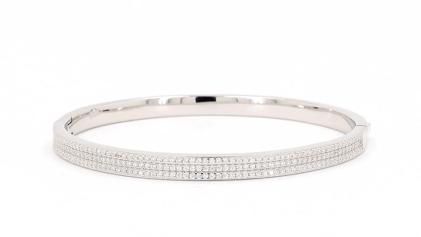 Divara Elara Bangle, sterling silver 925 cubic zirconia bracelet