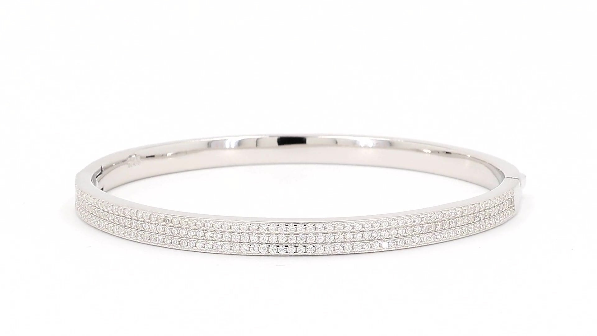 Divara Elara Bangle, sterling silver 925 cubic zirconia bracelet