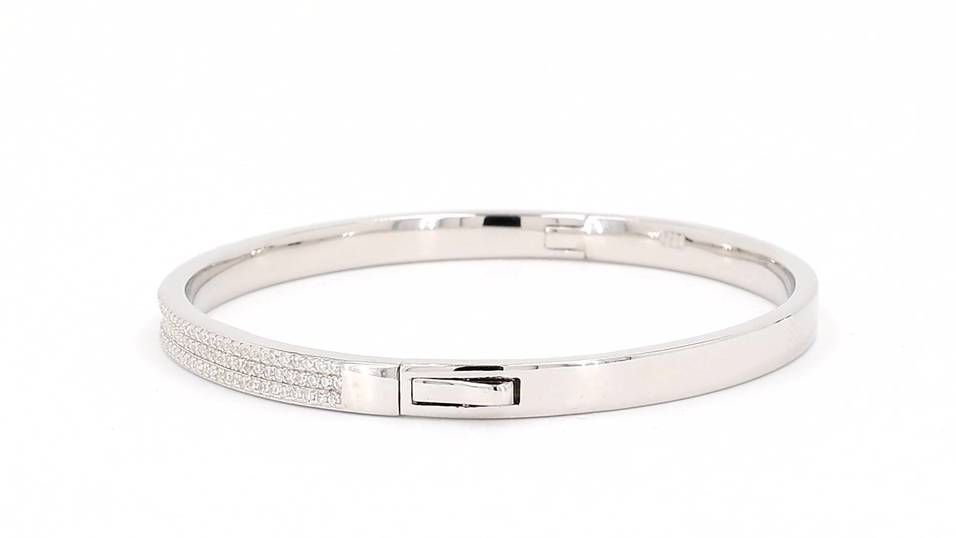 Divara Elara Bangle, sterling silver 925 cubic zirconia bracelet