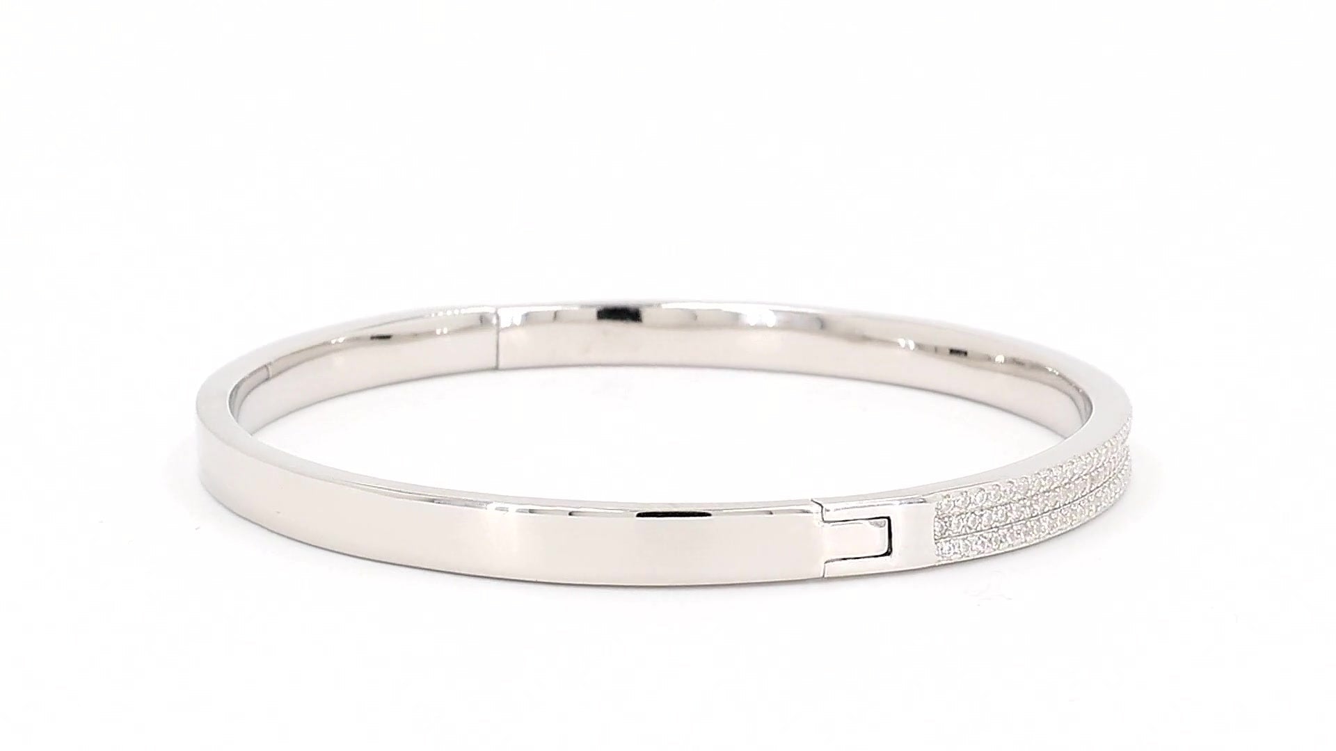 Divara Elara Bangle, sterling silver 925 cubic zirconia bracelet