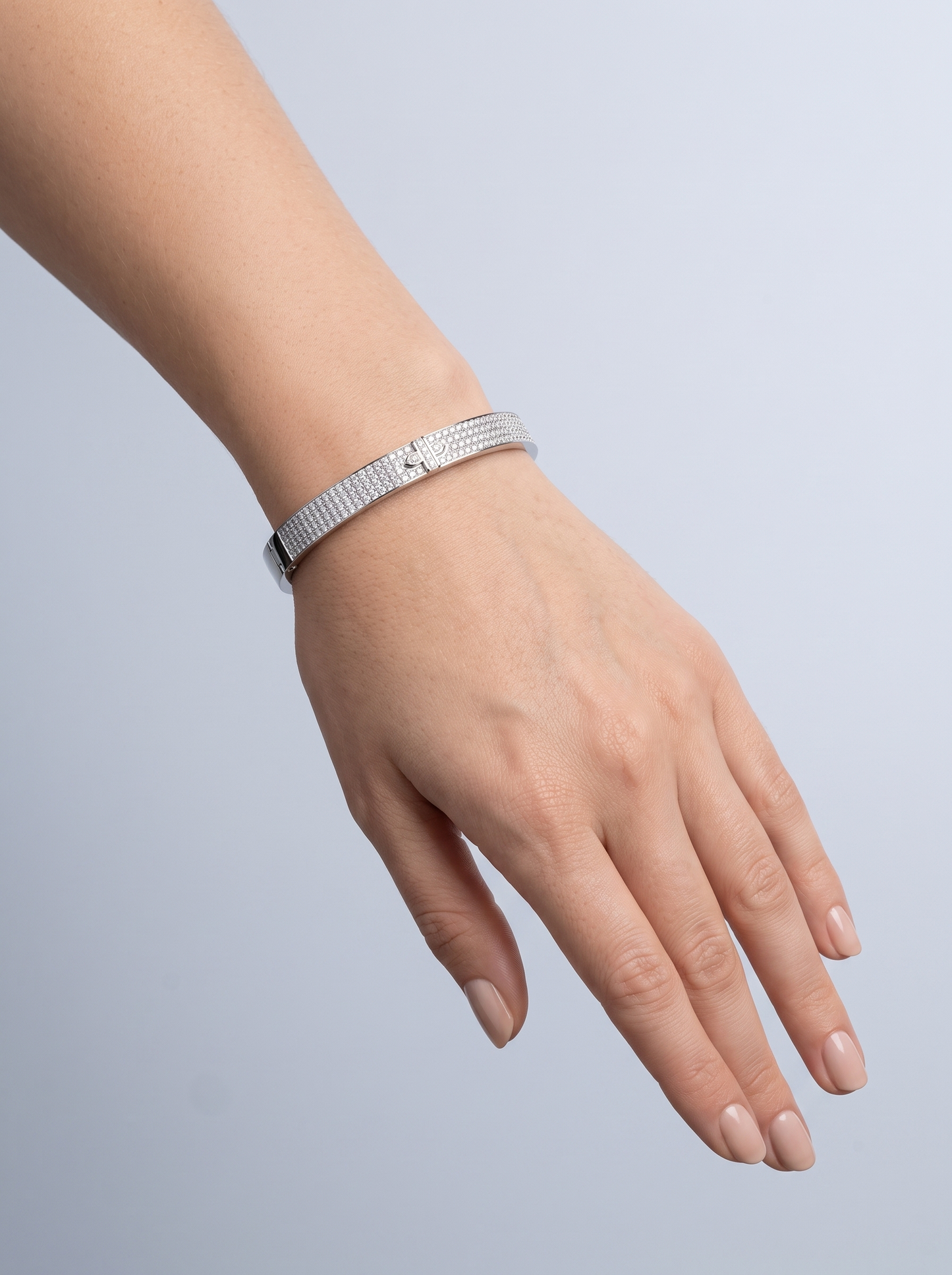 Divara Elara Bangle, sterling silver 925 cubic zirconia bracelet