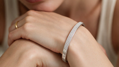 Divara Elara Bangle, sterling silver 925 cubic zirconia bracelet