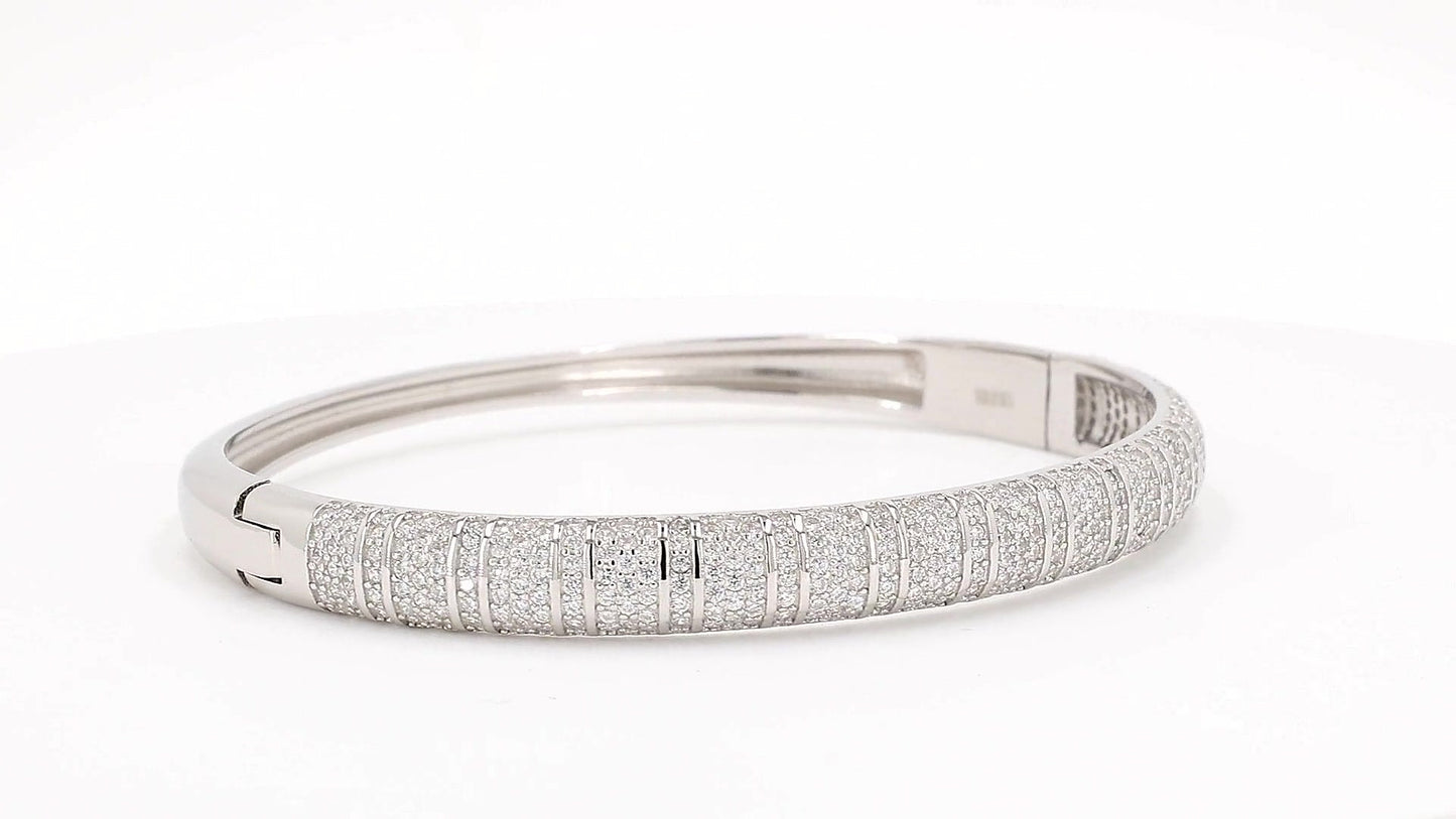 Divara Cove Bangle, sterling silver 925 cubic zirconia bracelet