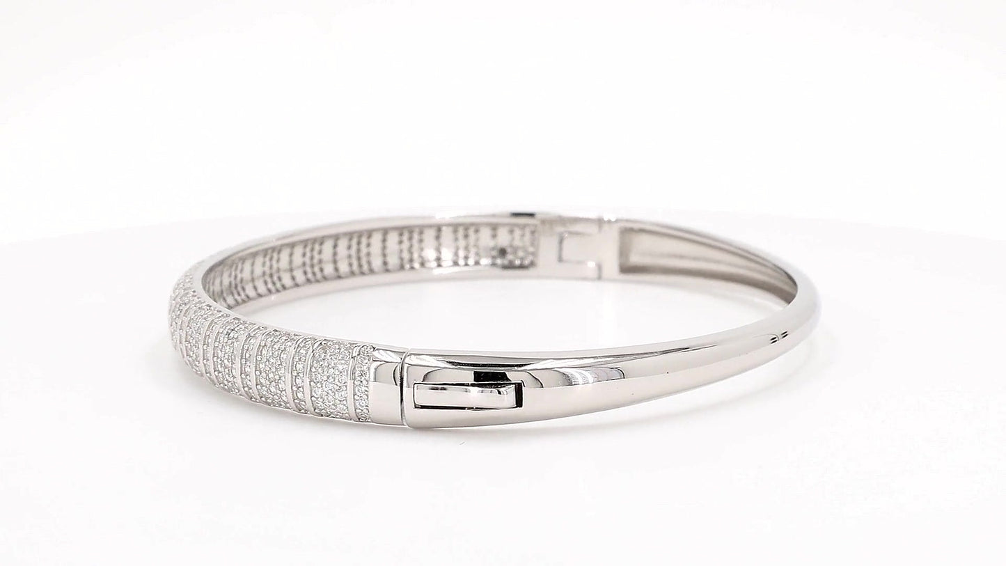 Divara Cove Bangle, sterling silver 925 cubic zirconia bracelet