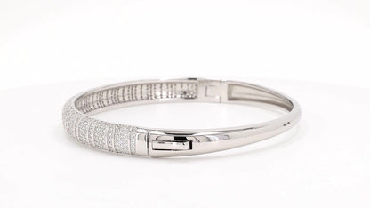 Divara Cove Bangle, sterling silver 925 cubic zirconia bracelet