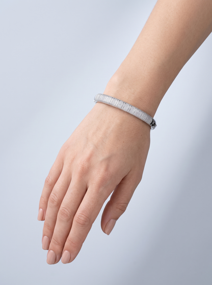 Divara Cove Bangle, sterling silver 925 cubic zirconia bracelet