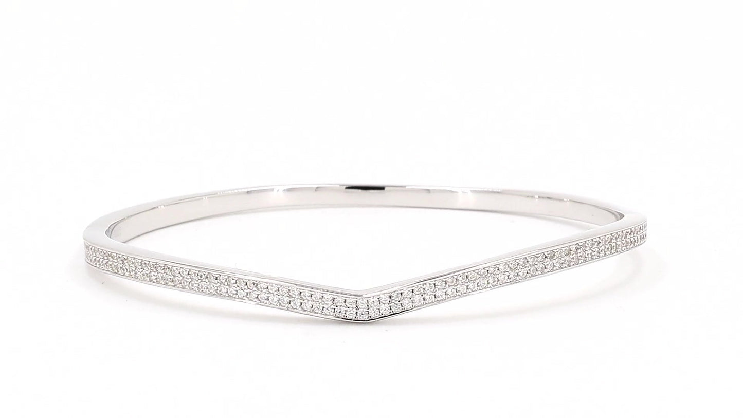 Divara Marisol Bangle, sterling silver 925 cubic zirconia bracelet