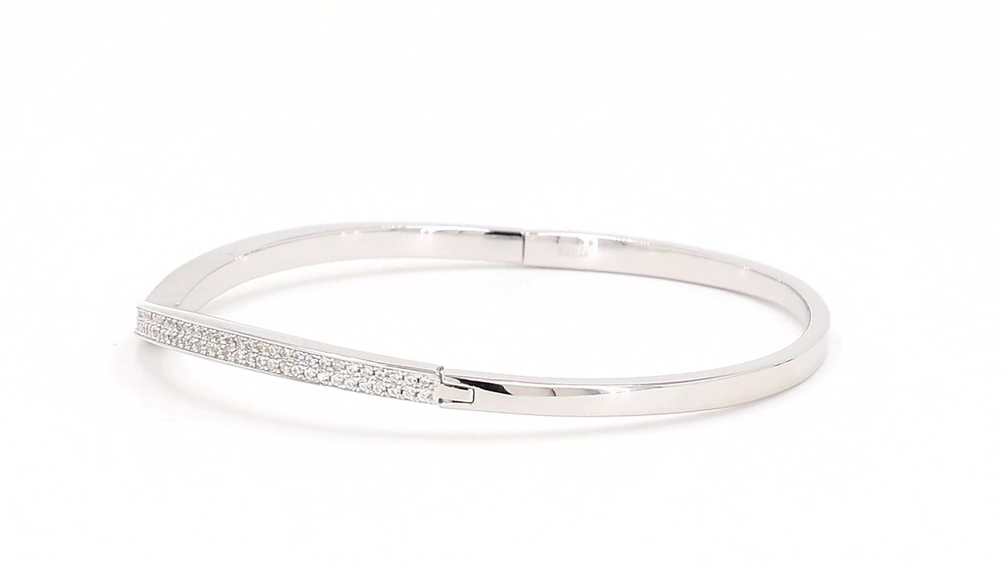 Divara Marisol Bangle, sterling silver 925 cubic zirconia bracelet