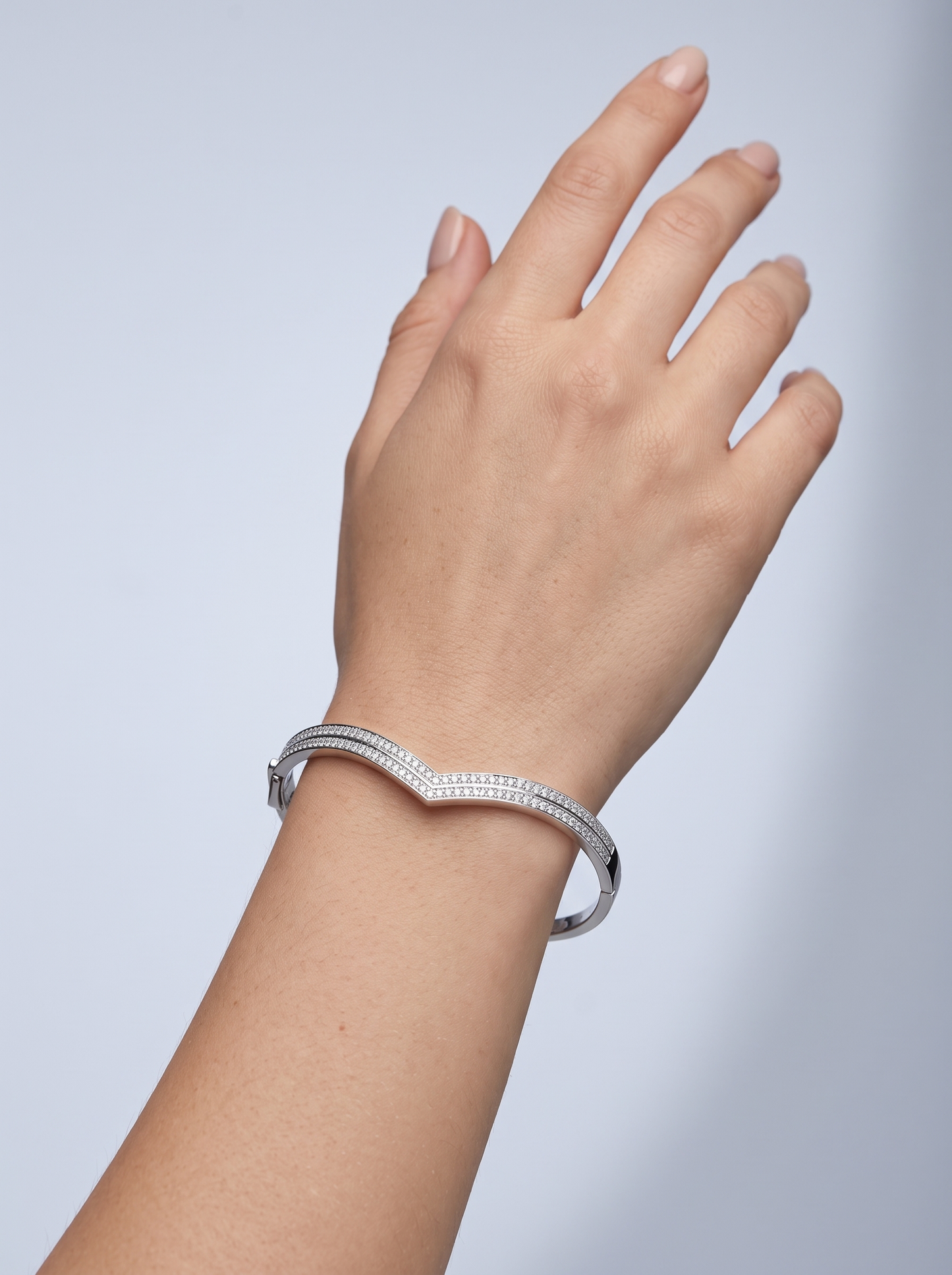 Divara Marisol Bangle, sterling silver 925 cubic zirconia bracelet