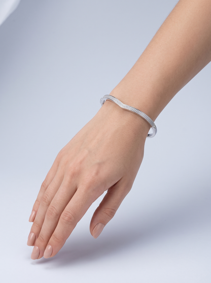 Divara Marisol Bangle, sterling silver 925 cubic zirconia bracelet