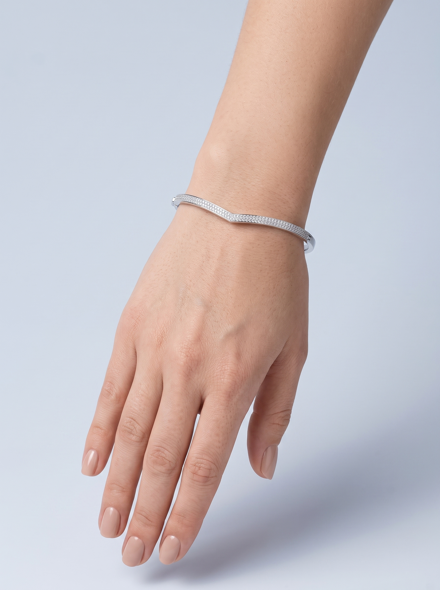 Divara Marisol Bangle, sterling silver 925 cubic zirconia bracelet