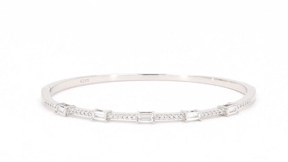 Divara Odette Bangle, sterling silver 925 cubic zirconia bracelet