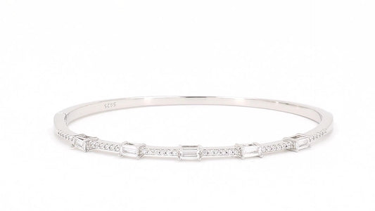 Divara Odette Bangle, sterling silver 925 cubic zirconia bracelet