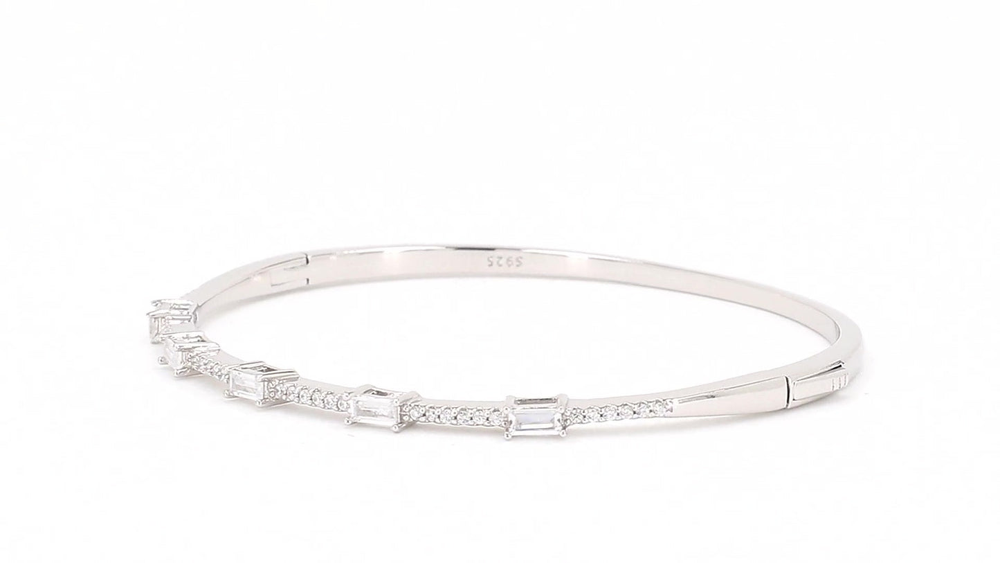 Divara Odette Bangle, sterling silver 925 cubic zirconia bracelet