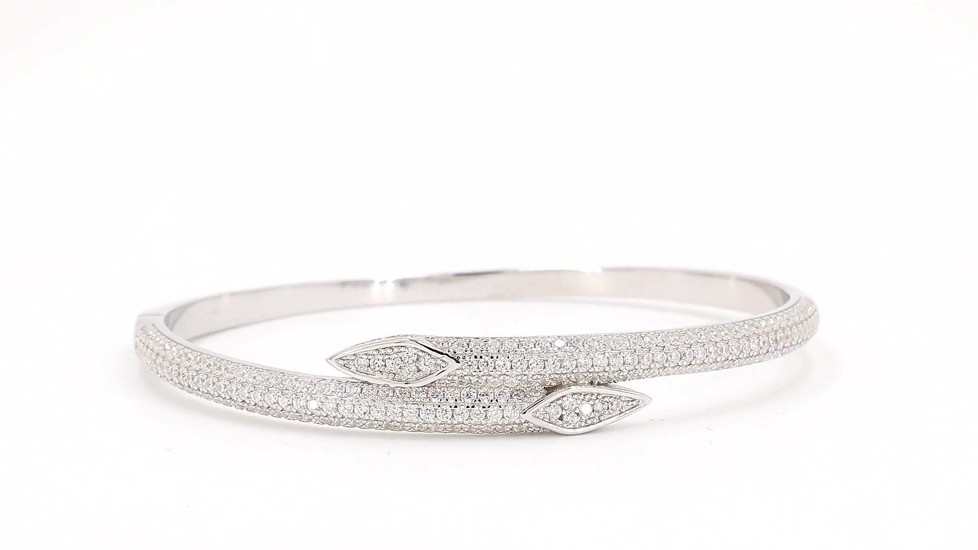 Divara Adelina Bangle, sterling silver 925 cubic zirconia bracelet