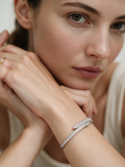 Divara Adelina Bangle, sterling silver 925 cubic zirconia bracelet