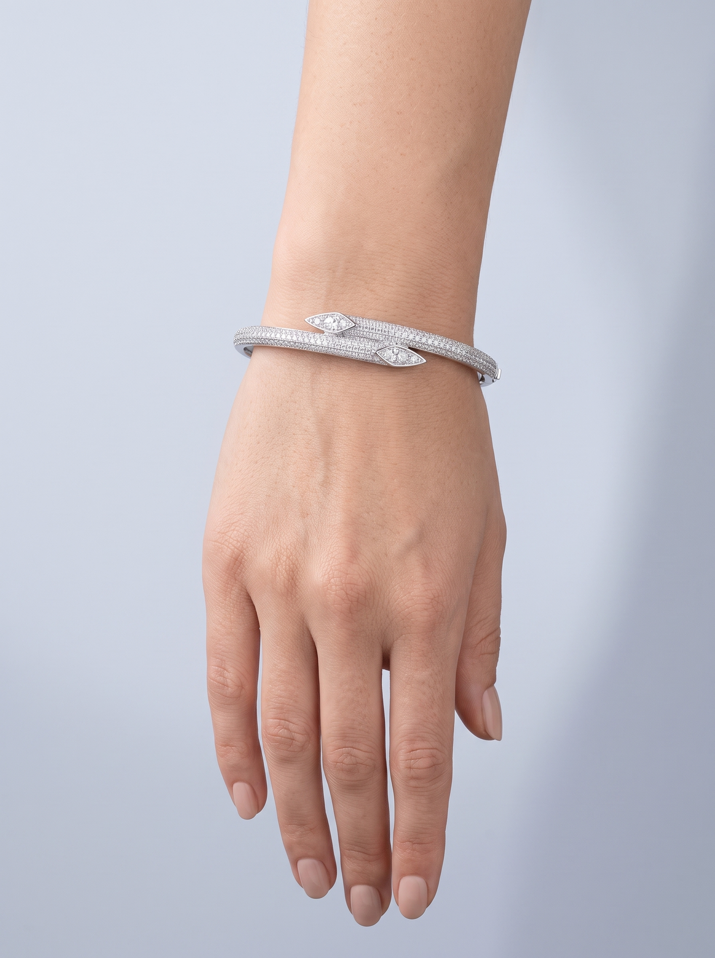 Divara Adelina Bangle, sterling silver 925 cubic zirconia bracelet