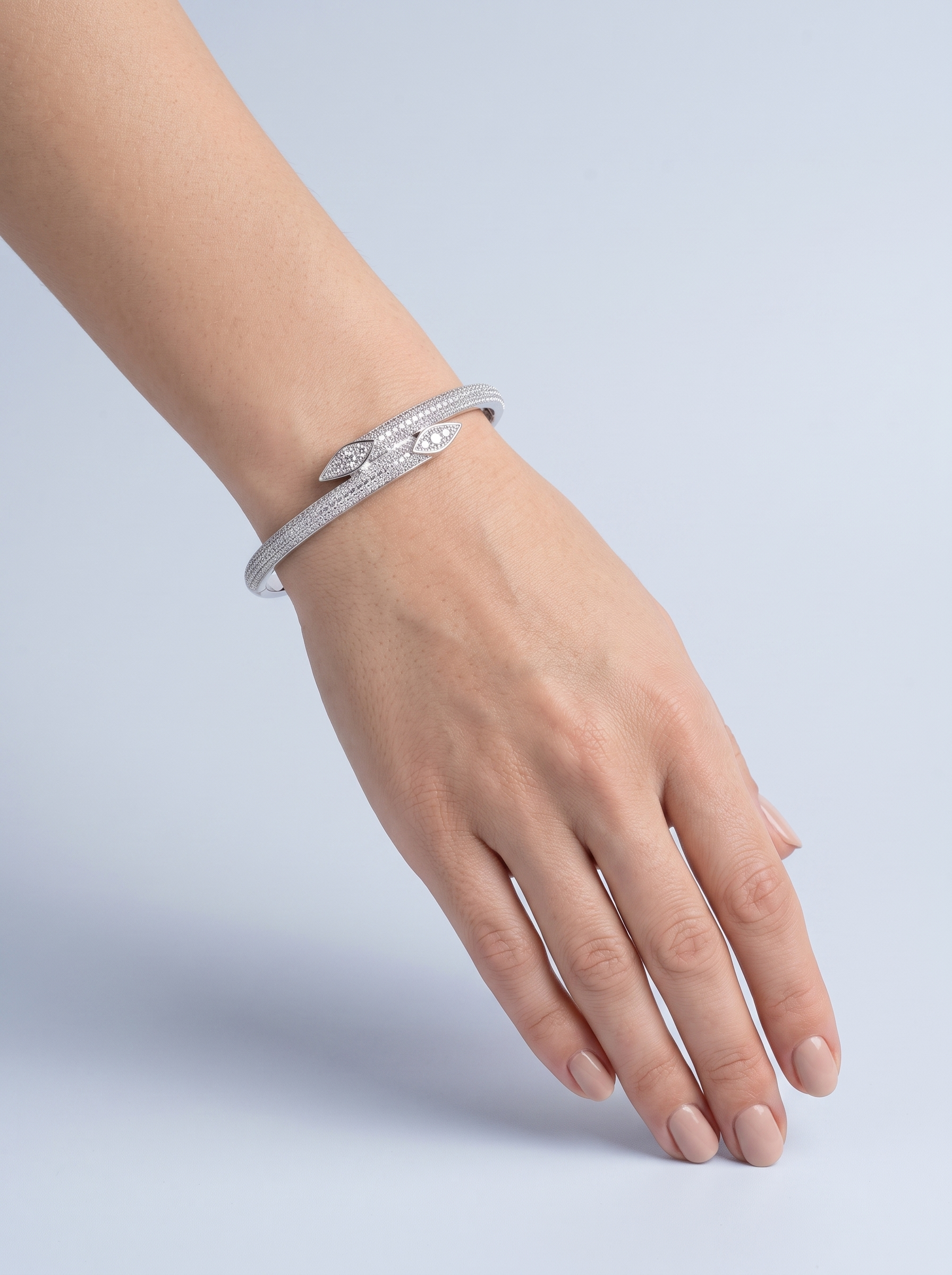 Divara Adelina Bangle, sterling silver 925 cubic zirconia bracelet