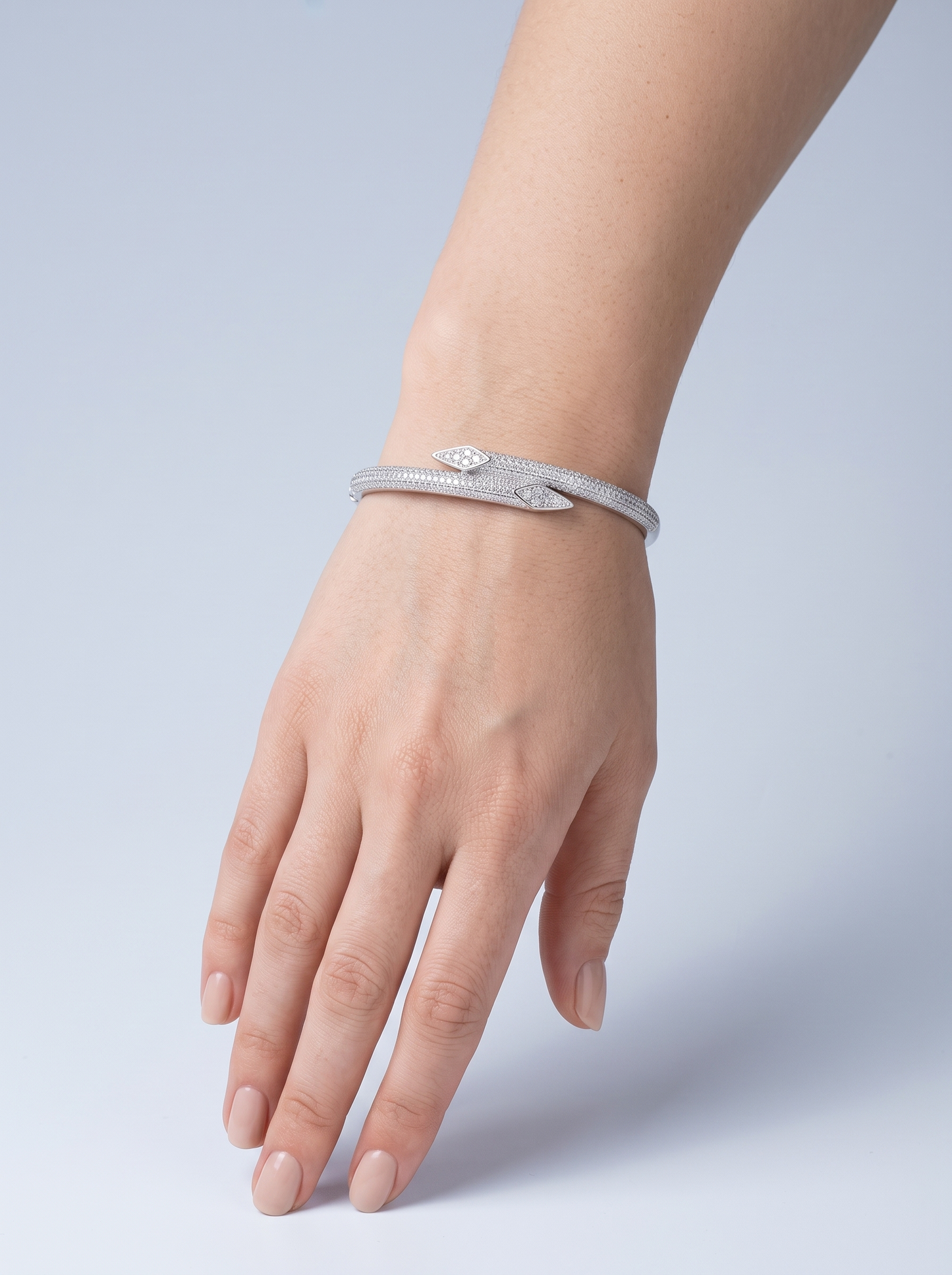 Divara Adelina Bangle, sterling silver 925 cubic zirconia bracelet