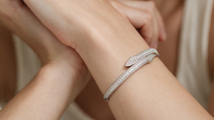 Divara Adelina Bangle, sterling silver 925 cubic zirconia bracelet