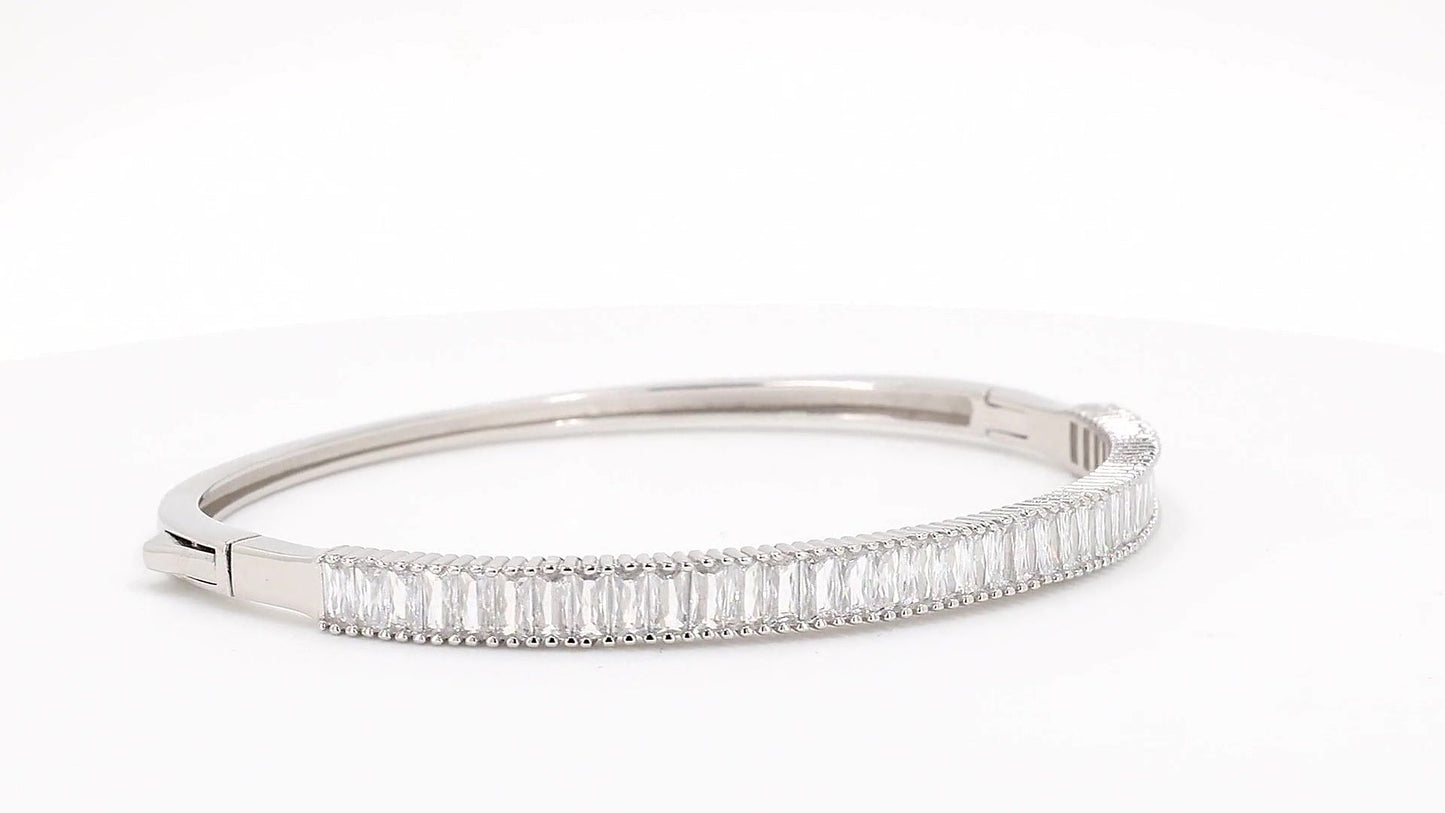 Divara Beatrix Bangle, sterling silver 925 cubic zirconia bracelet