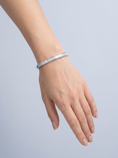 Divara Beatrix Bangle, sterling silver 925 cubic zirconia bracelet