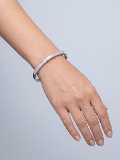Divara Beatrix Bangle, sterling silver 925 cubic zirconia bracelet