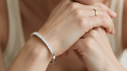 Divara Beatrix Bangle, sterling silver 925 cubic zirconia bracelet