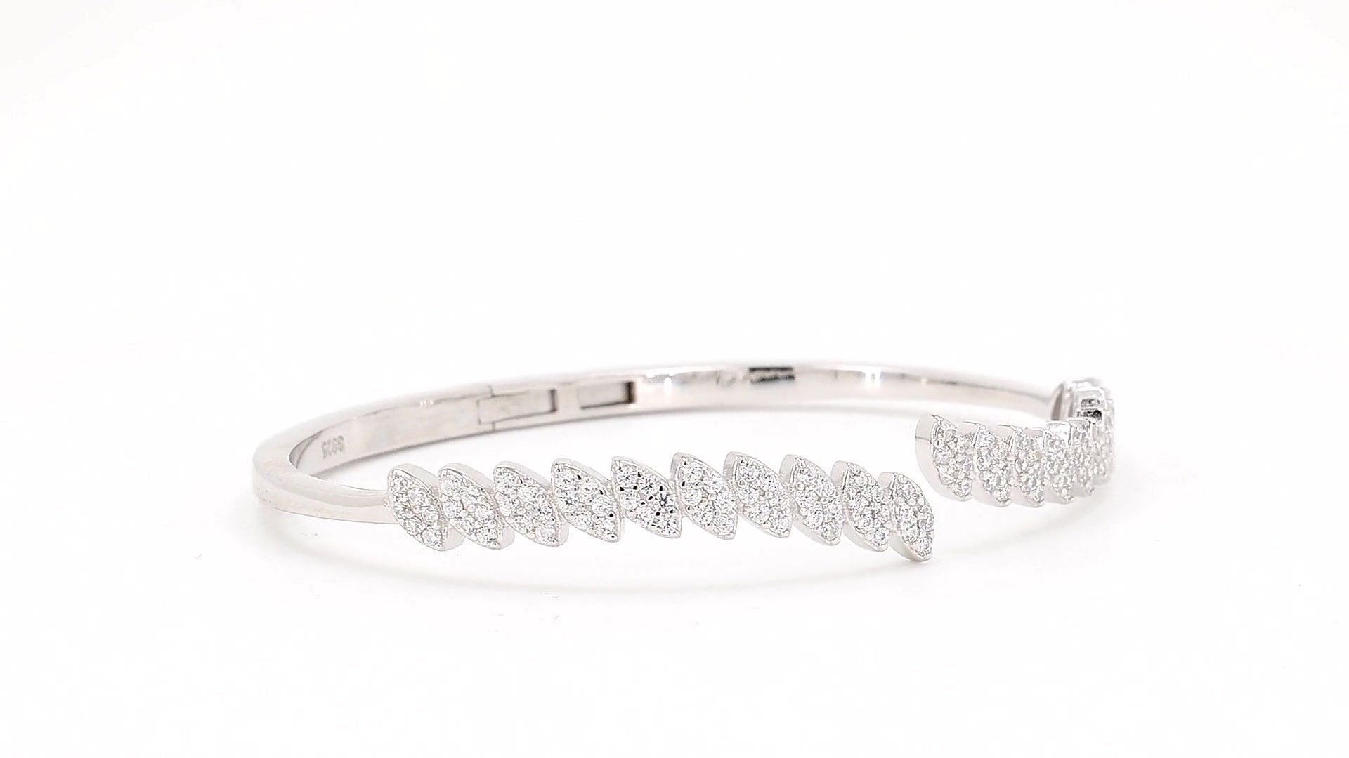 Divara Celestine Bangle, sterling silver 925 cubic zirconia bracelet