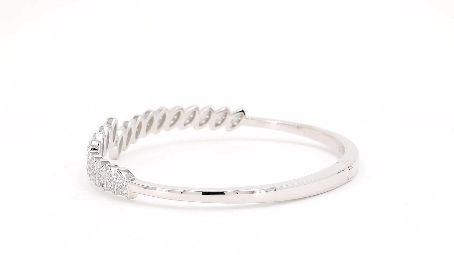 Divara Celestine Bangle, sterling silver 925 cubic zirconia bracelet
