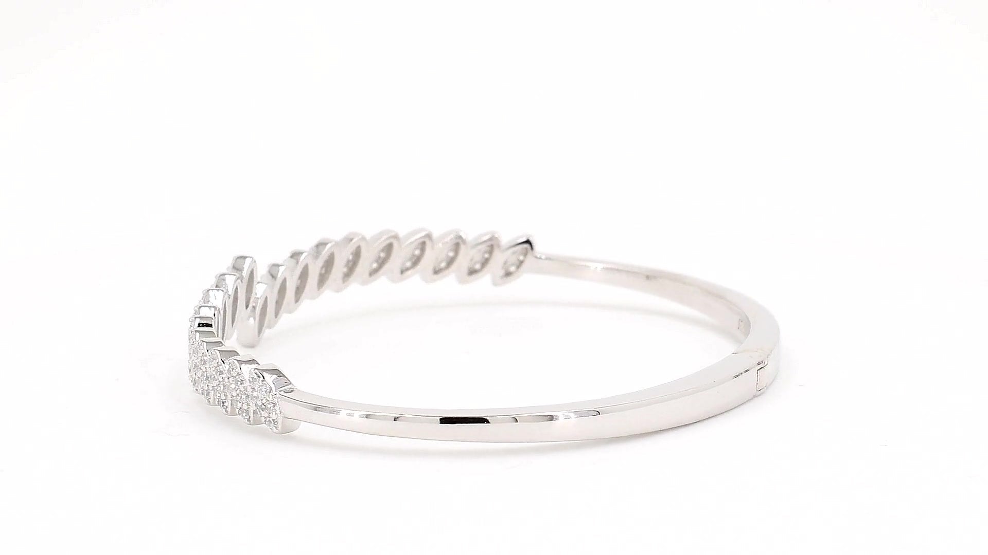 Divara Celestine Bangle, sterling silver 925 cubic zirconia bracelet