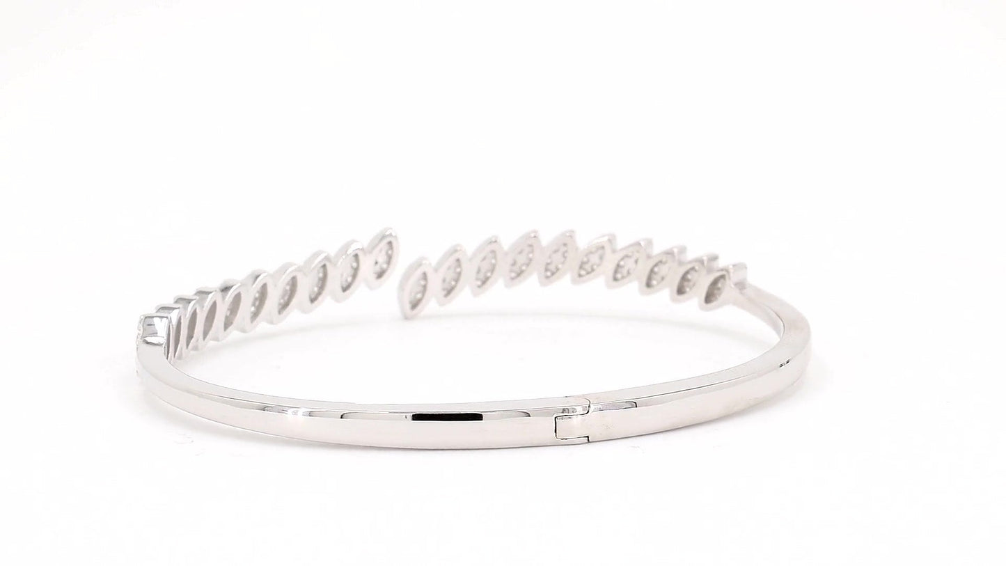 Divara Celestine Bangle, sterling silver 925 cubic zirconia bracelet