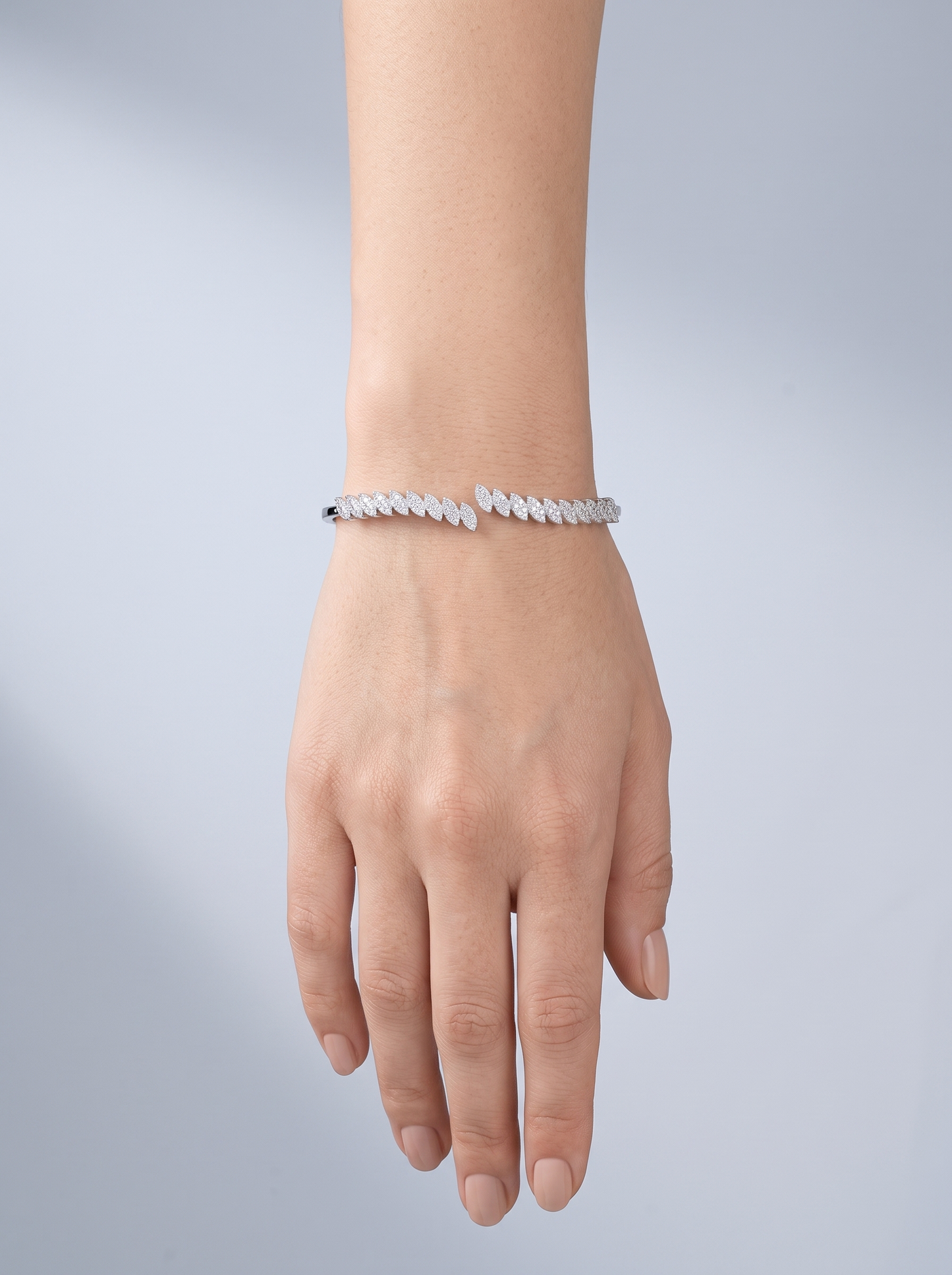 Divara Celestine Bangle, sterling silver 925 cubic zirconia bracelet