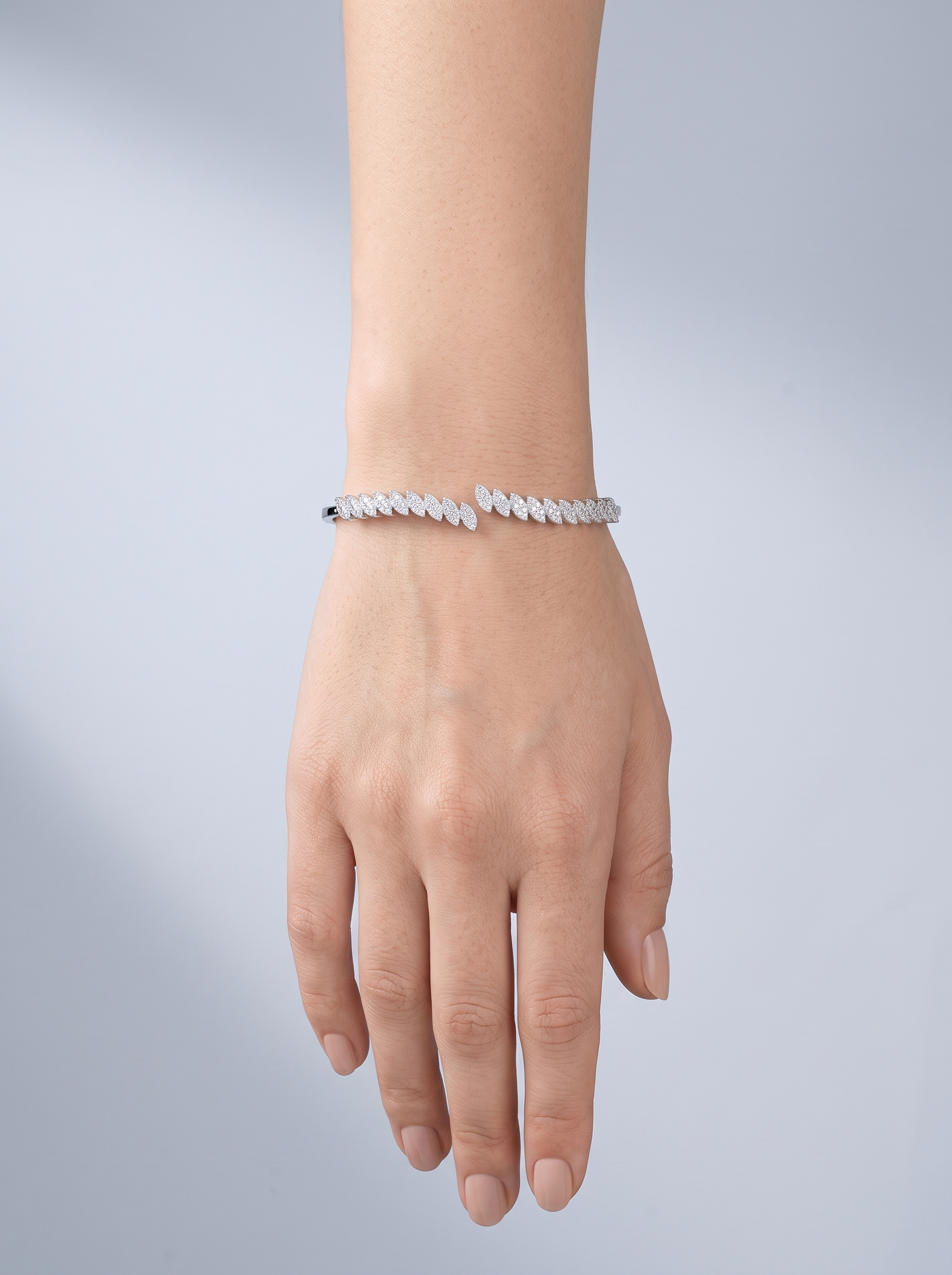 Divara Celestine Bangle, sterling silver 925 cubic zirconia bracelet